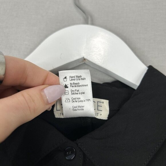 L Space Womens Top Extra Small Black Pacifica Tunic Button Front Shirt Cover-Up - Picture 10 of 10